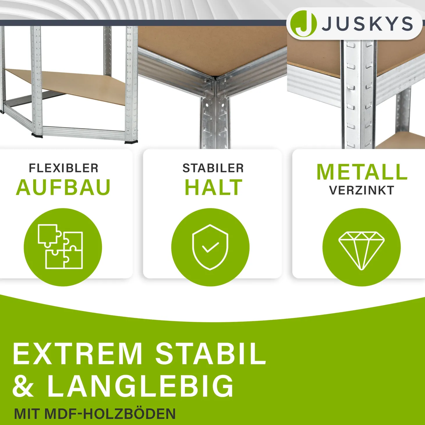 Eckregal Corner Easy 160 x 75 x 40-75 cm