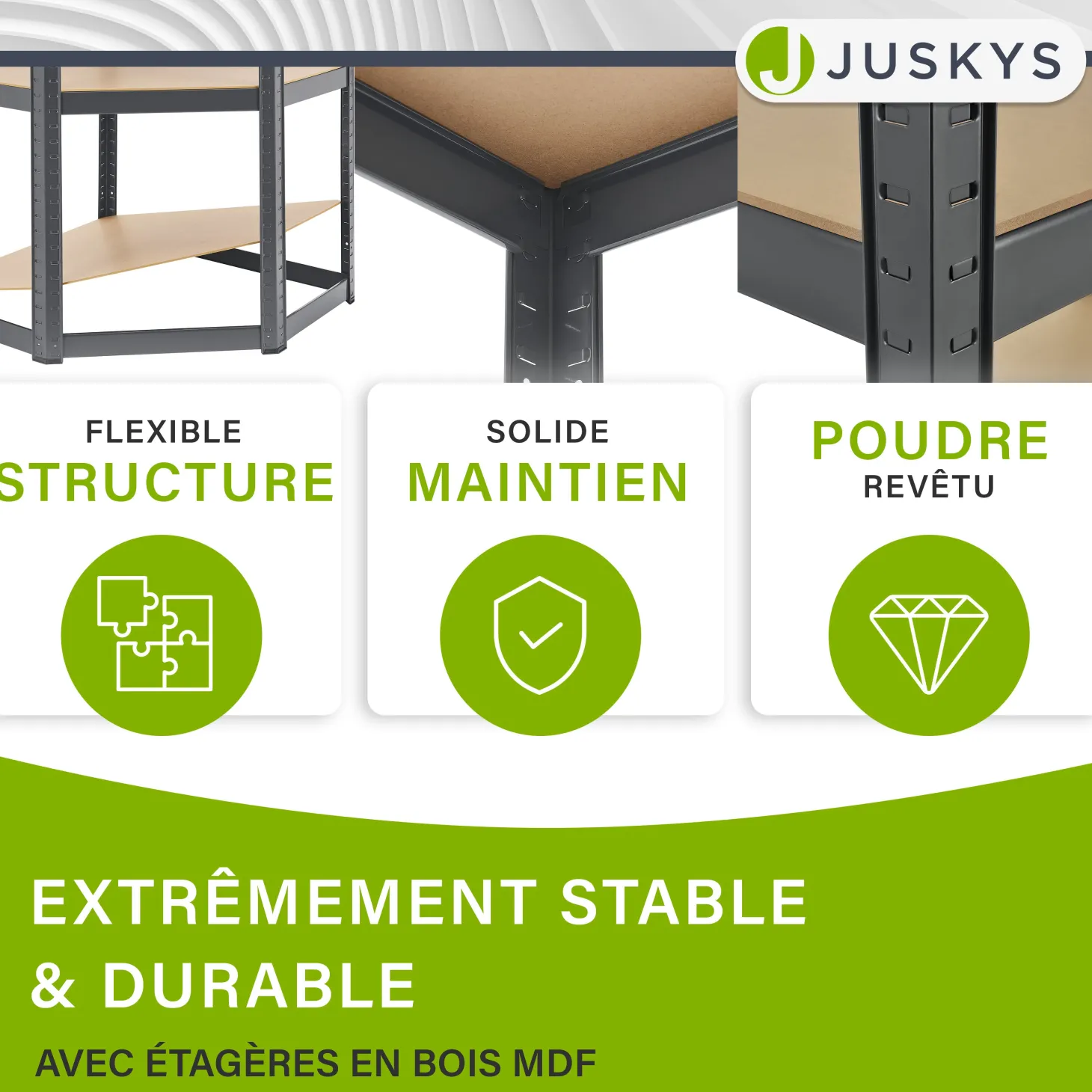 Eckregal Corner Easy 160 x 75 x 40-75 cm