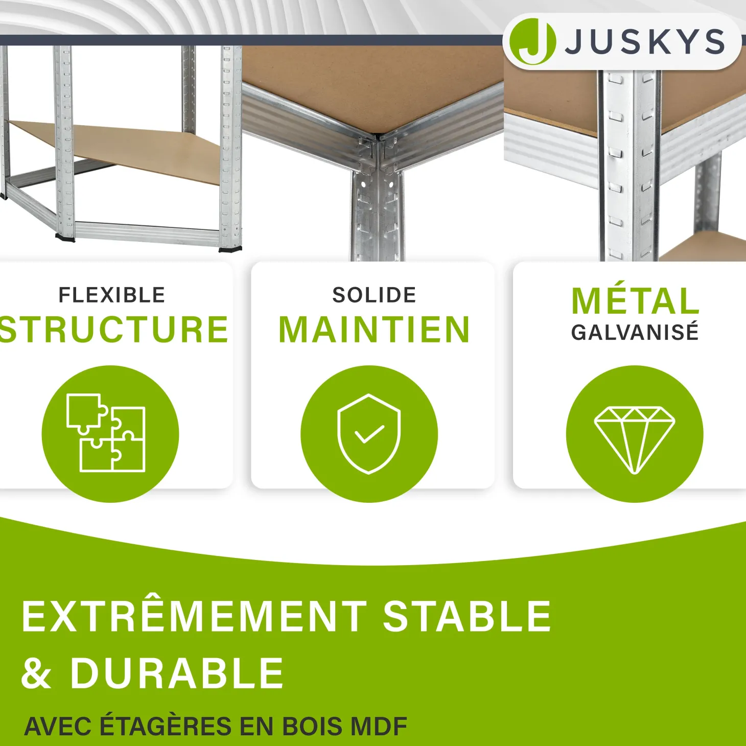 Eckregal Corner Easy 160 x 75 x 40-75 cm