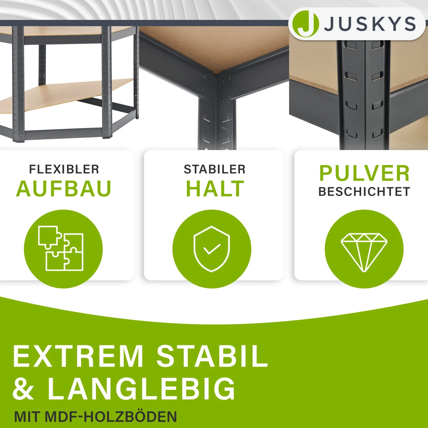 Eckregal Corner Easy 160 x 75 x 40-75 cm