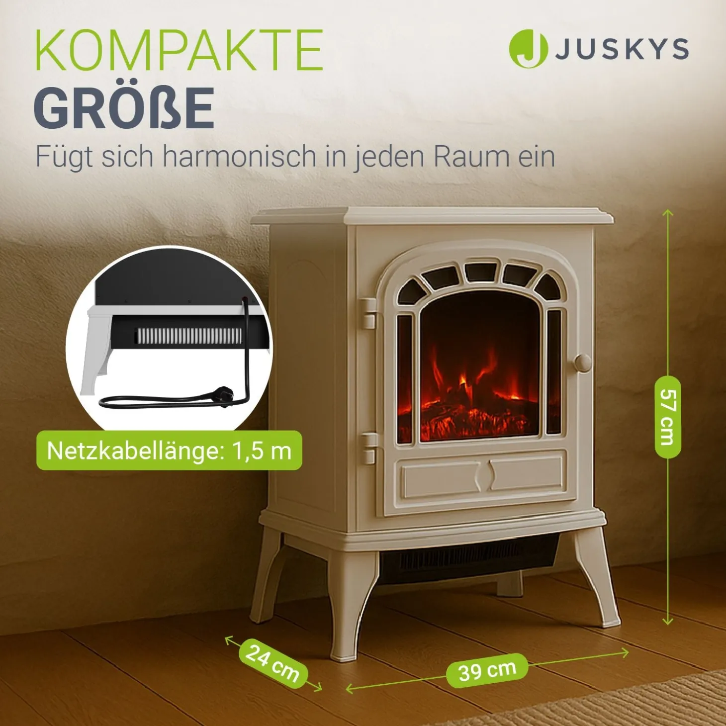 Elektrokamin 2000W mit Flammeneffekt