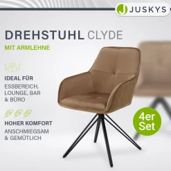 Esszimmerstuhl drehbar mit Samt Clyde