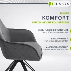 Esszimmerstuhl drehbar mit Samt Clyde