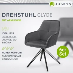 Esszimmerstuhl drehbar mit Samt Clyde
