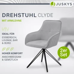 Esszimmerstuhl drehbar mit Samt Clyde