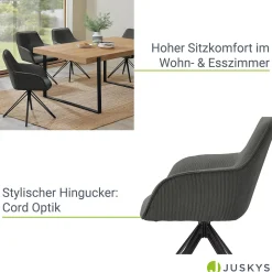 Esszimmerstuhl drehbar mit Samt Clyde