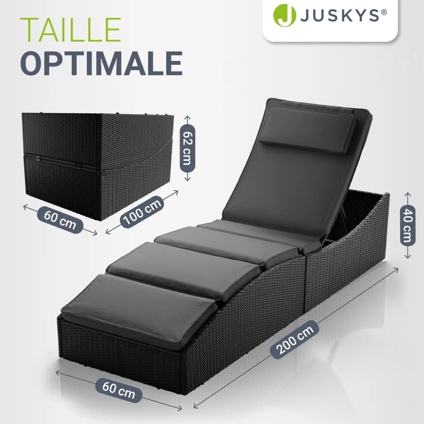 Faltbare Polyrattan Sonnenliege Lamia