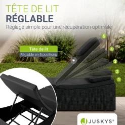 Faltbare Polyrattan Sonnenliege Lamia