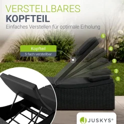 Faltbare Polyrattan Sonnenliege Lamia