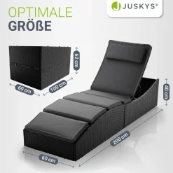 Faltbare Polyrattan Sonnenliege Lamia