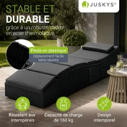 Faltbare Polyrattan Sonnenliege Lamia