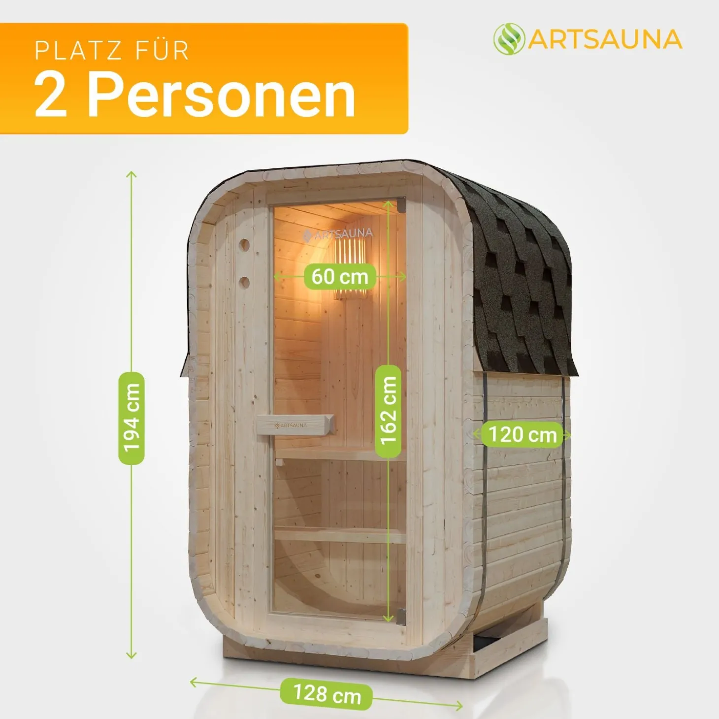 Fasssauna quadratisch Nolvik
