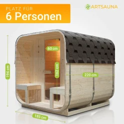 Fasssauna quadratisch Nolvik