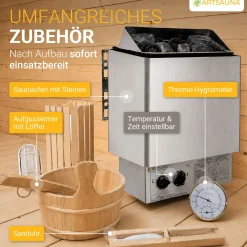 Fasssauna Spitzbergen mit Saunaofen