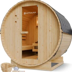 Fasssauna Spitzbergen mit Saunaofen