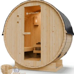 Fasssauna Spitzbergen mit Saunaofen