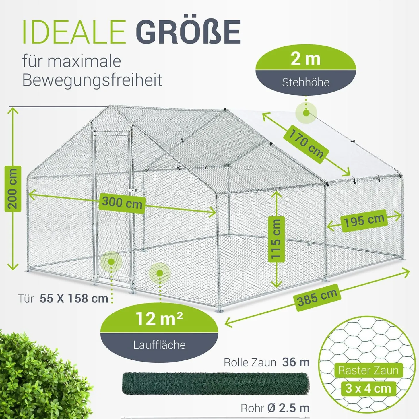 Freilaufgehege HLS25T für Hühner