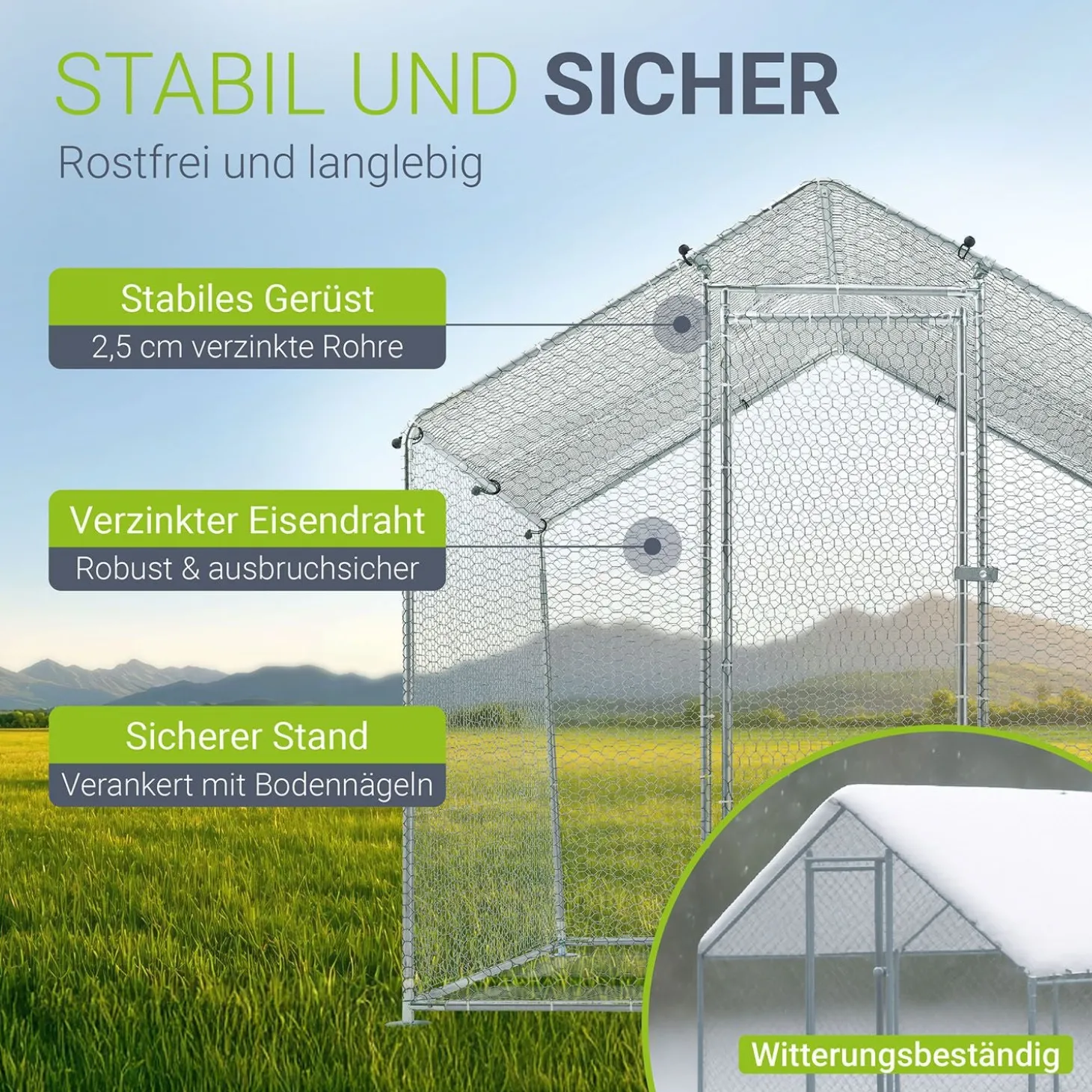 Freilaufgehege HLS25T für Hühner