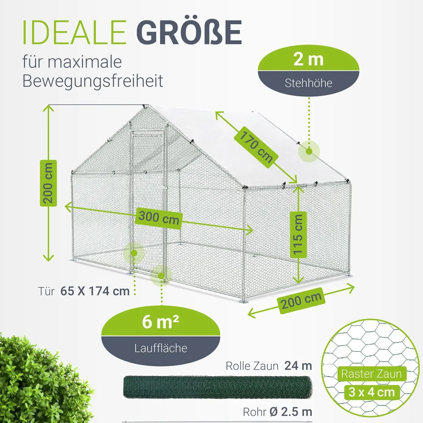 Freilaufgehege HLS25T für Hühner