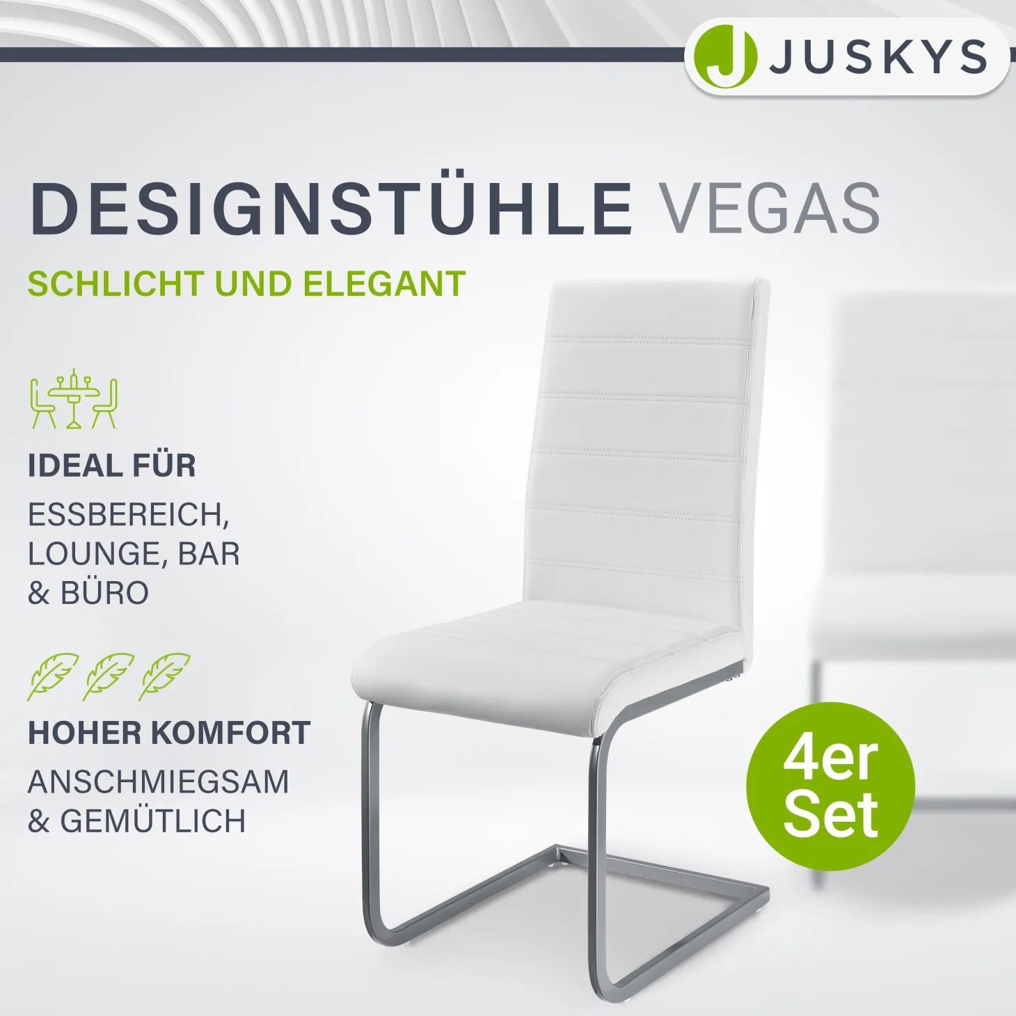 Freischwinger Stuhl Vegas mit Kunstleder
