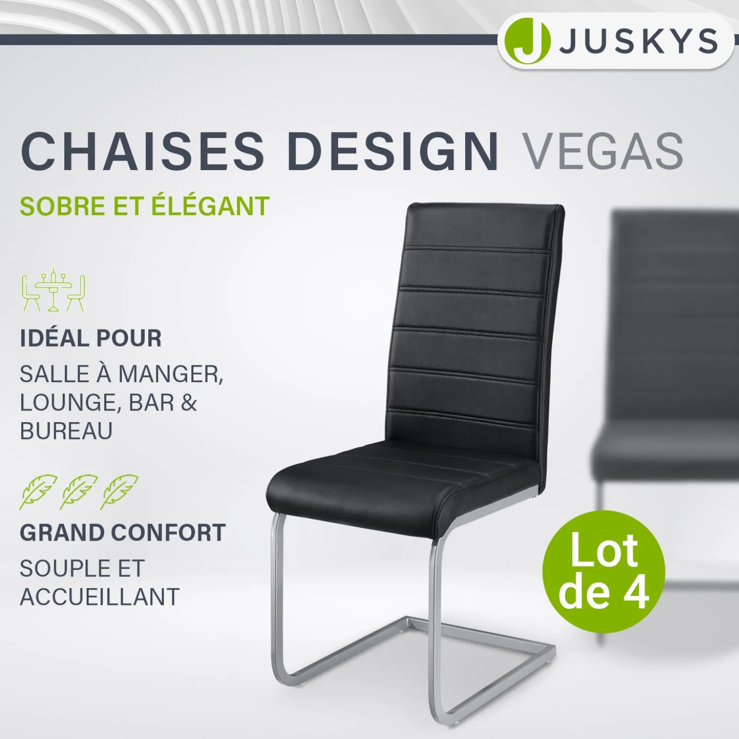 Freischwinger Stuhl Vegas mit Kunstleder