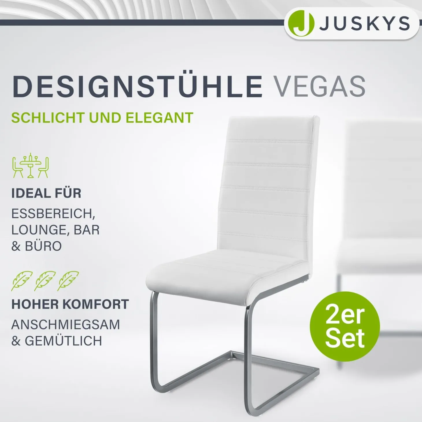 Freischwinger Stuhl Vegas mit Kunstleder