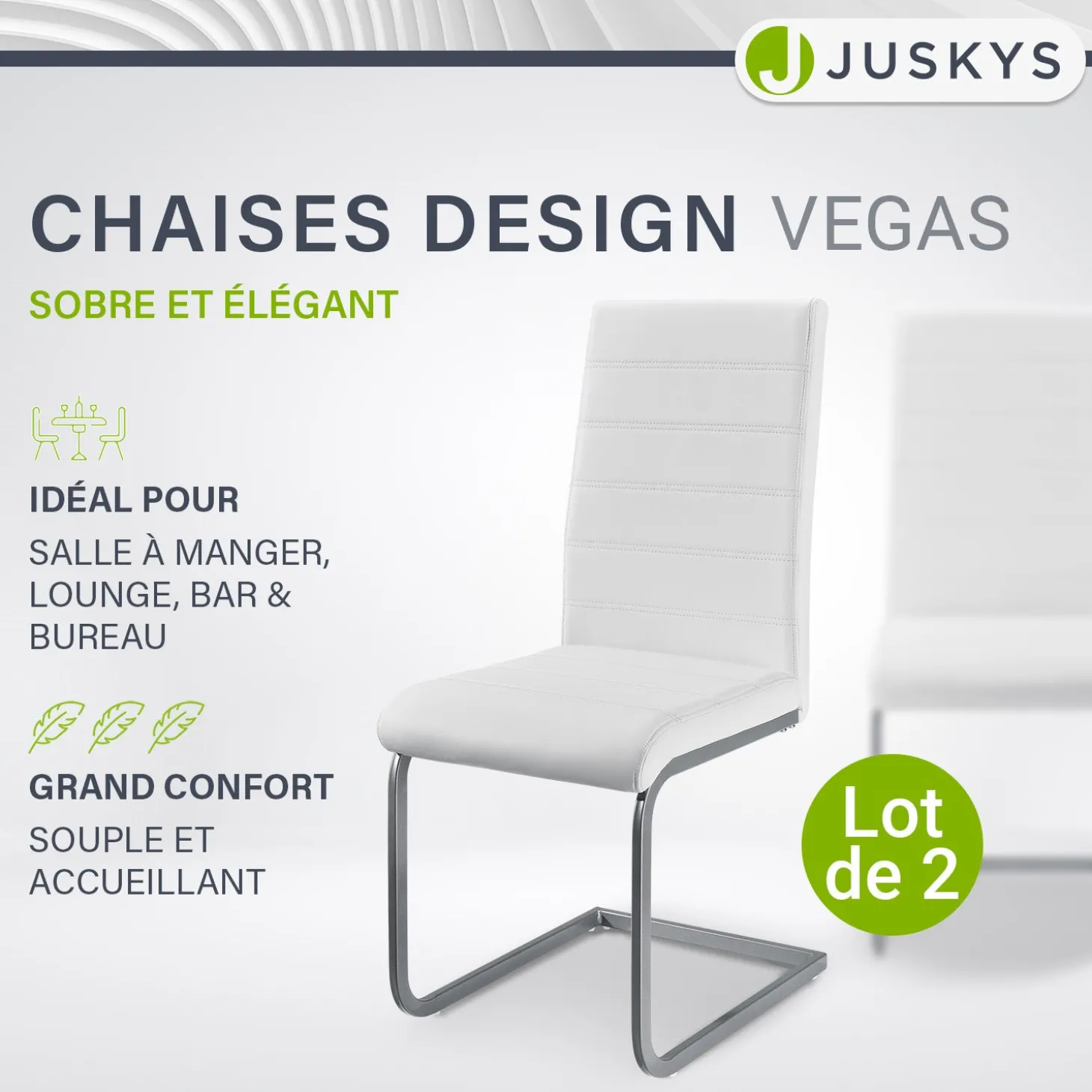 Freischwinger Stuhl Vegas mit Kunstleder