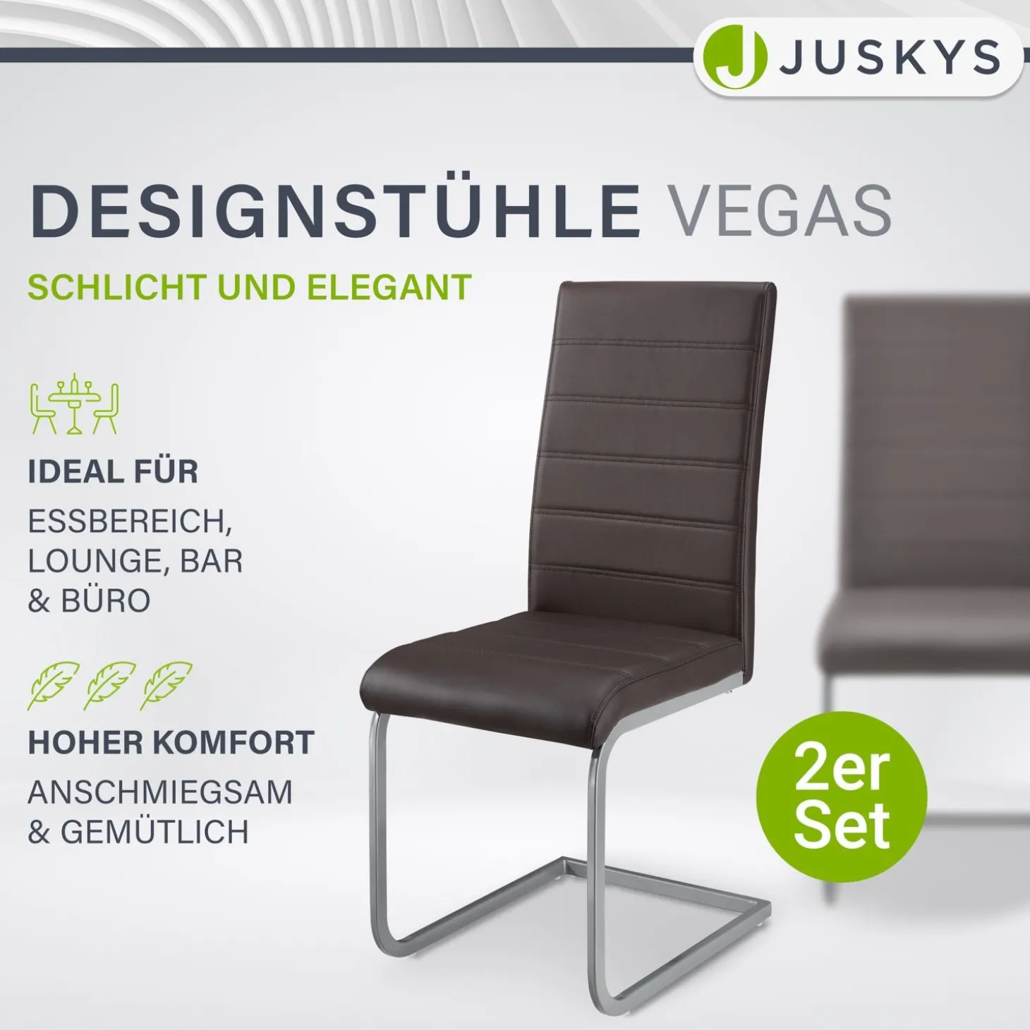 Freischwinger Stuhl Vegas mit Kunstleder