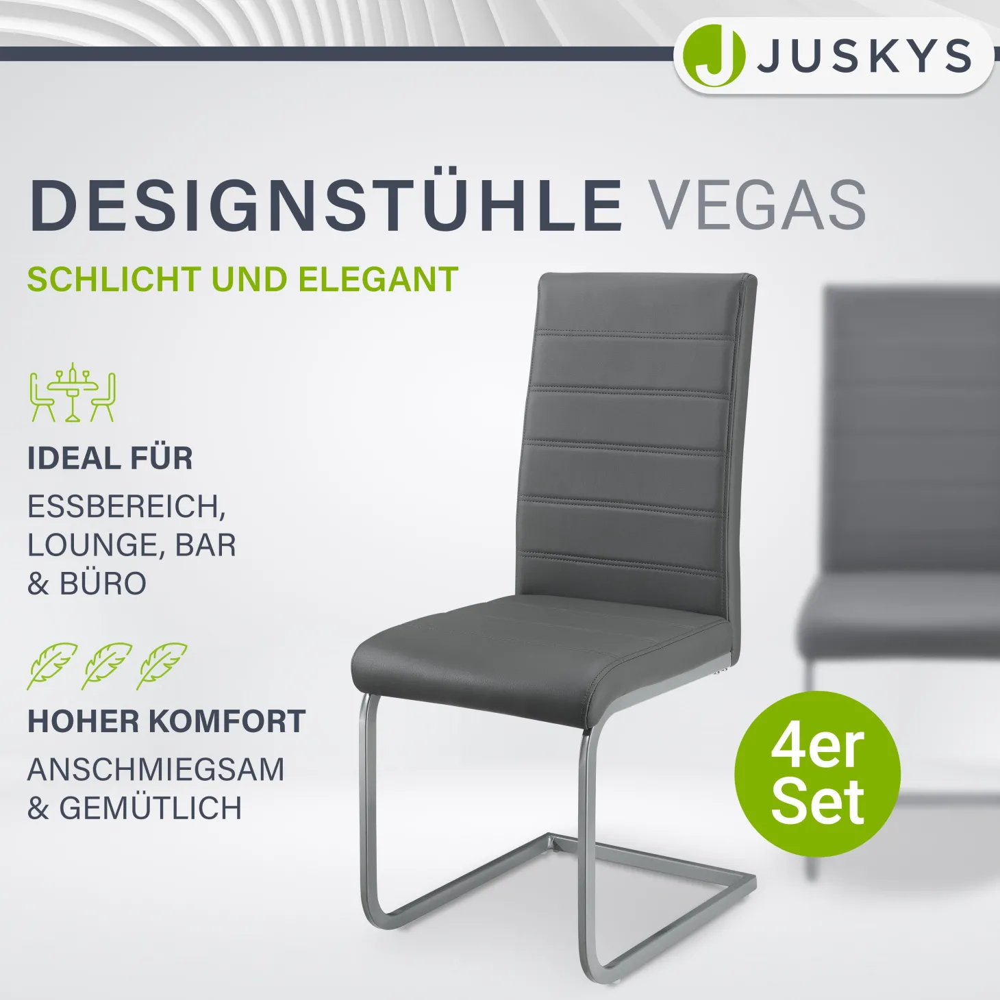 Freischwinger Stuhl Vegas mit Kunstleder