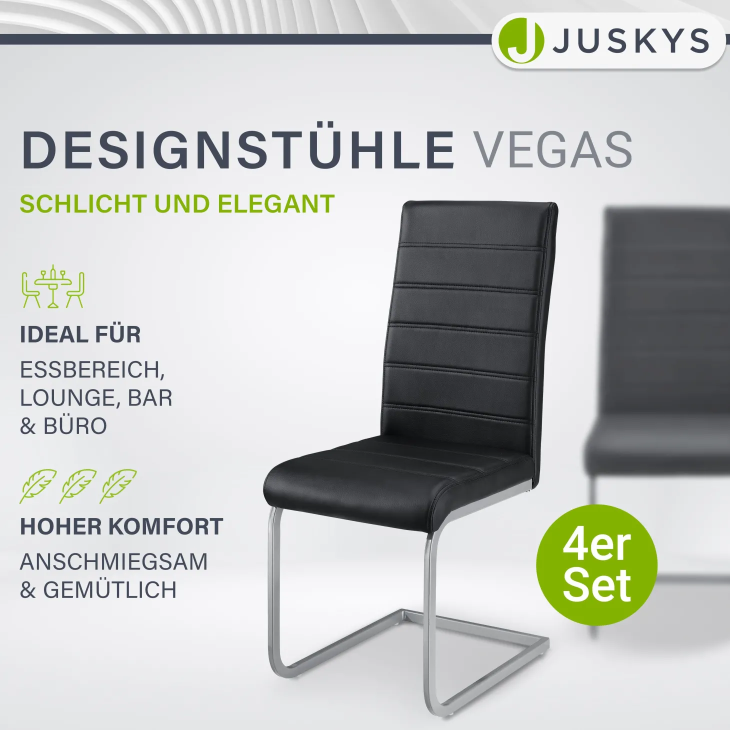 Freischwinger Stuhl Vegas mit Kunstleder