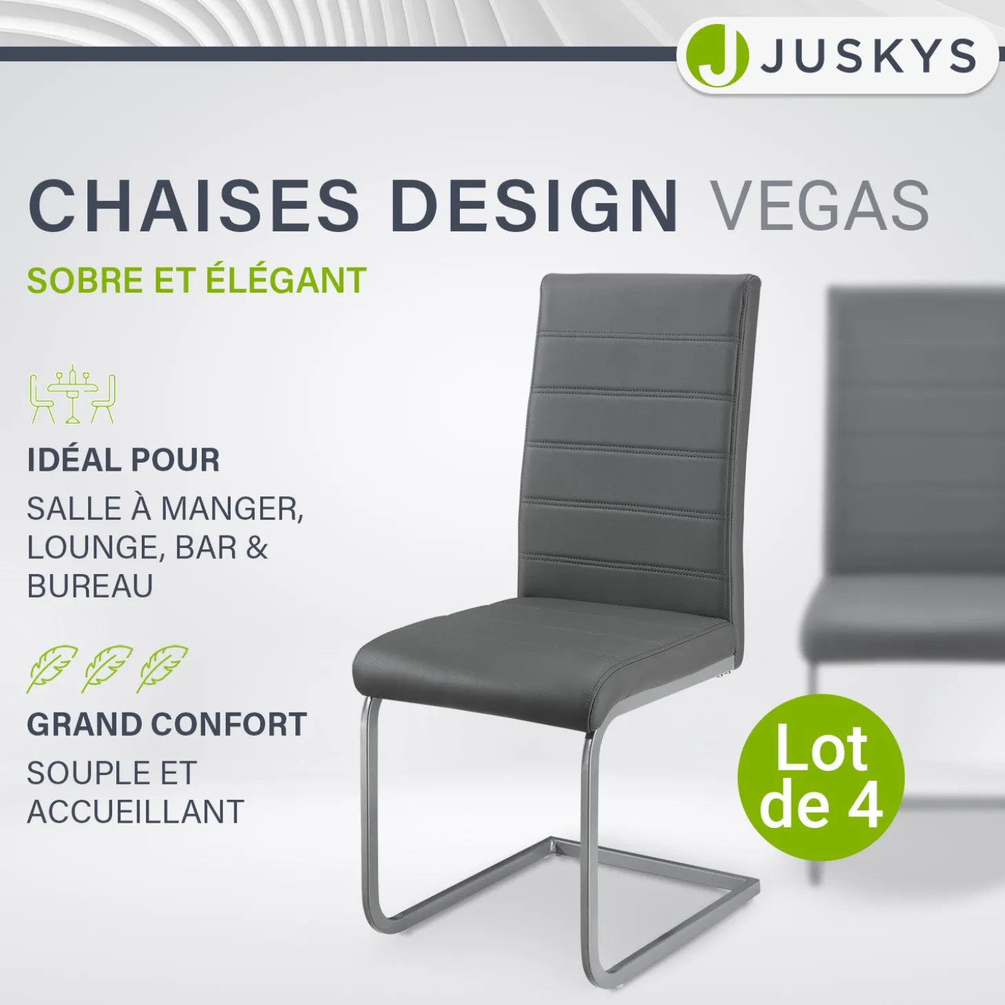 Freischwinger Stuhl Vegas mit Kunstleder