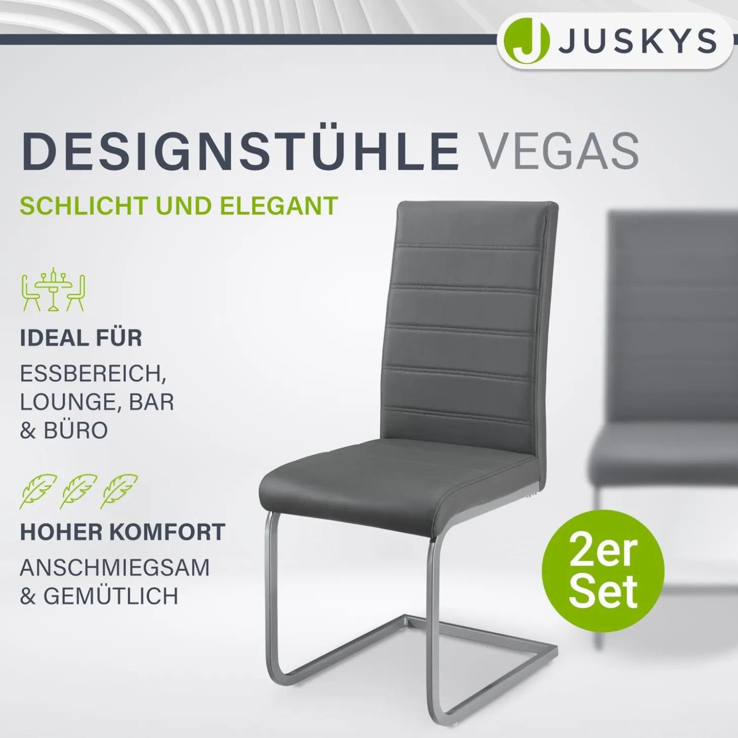 Freischwinger Stuhl Vegas mit Kunstleder