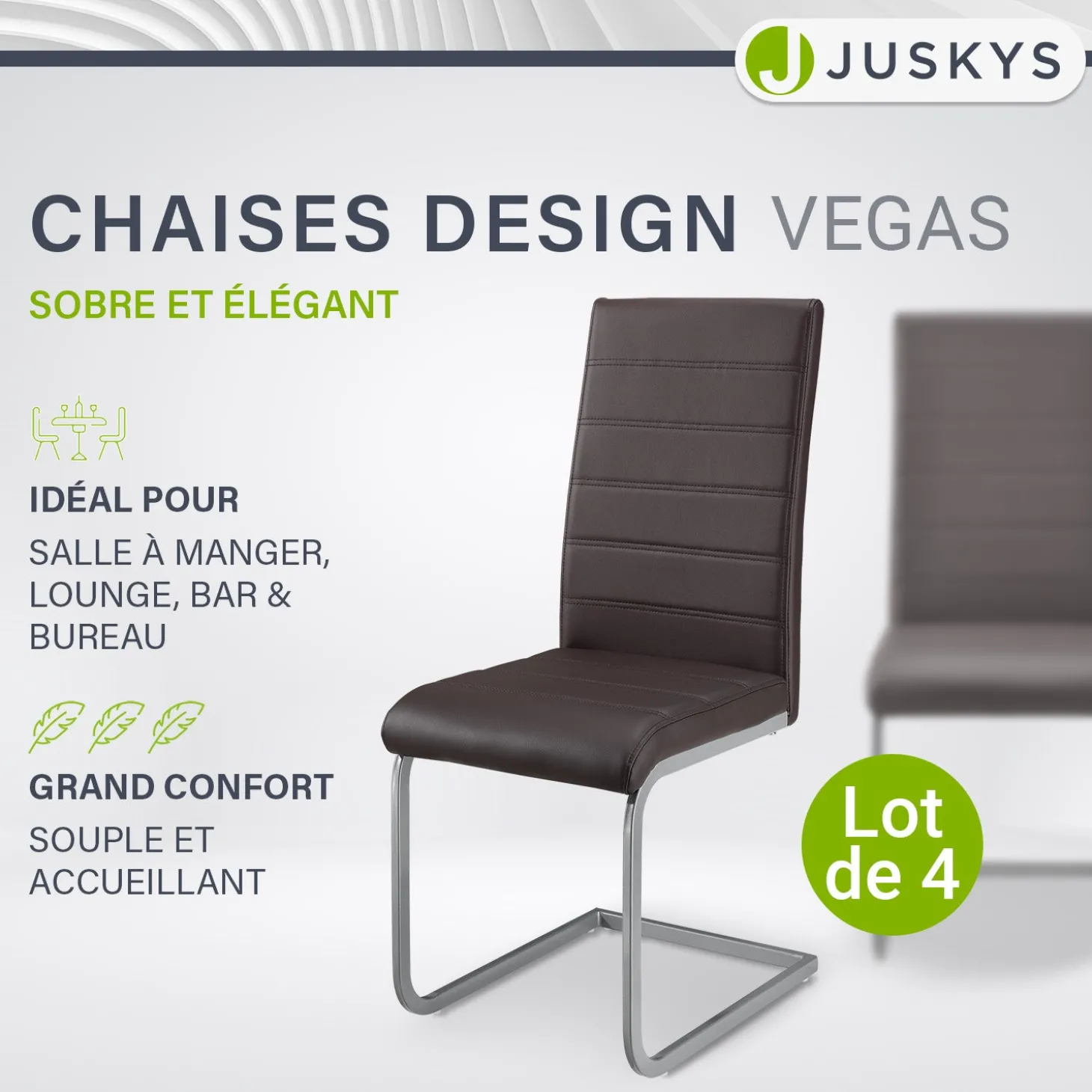 Freischwinger Stuhl Vegas mit Kunstleder