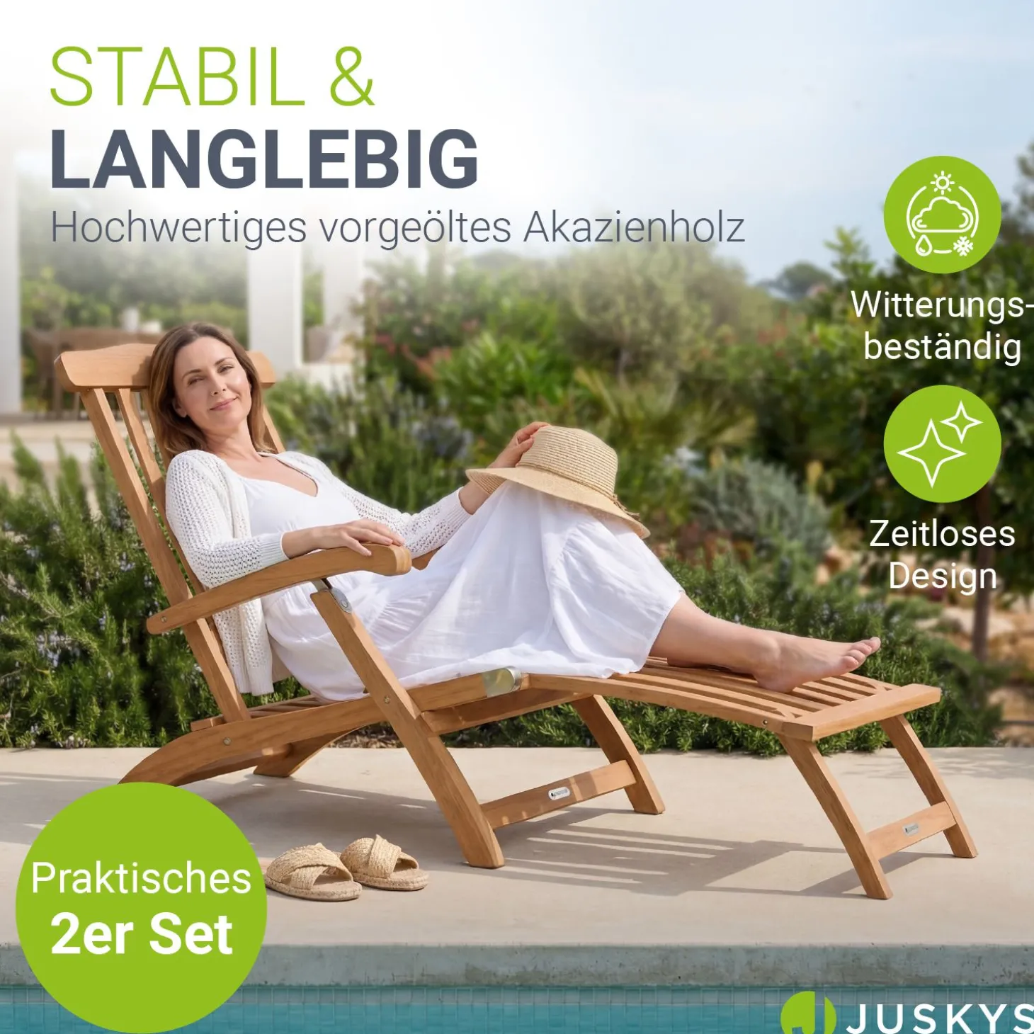 Gartenliege klappbar Evia