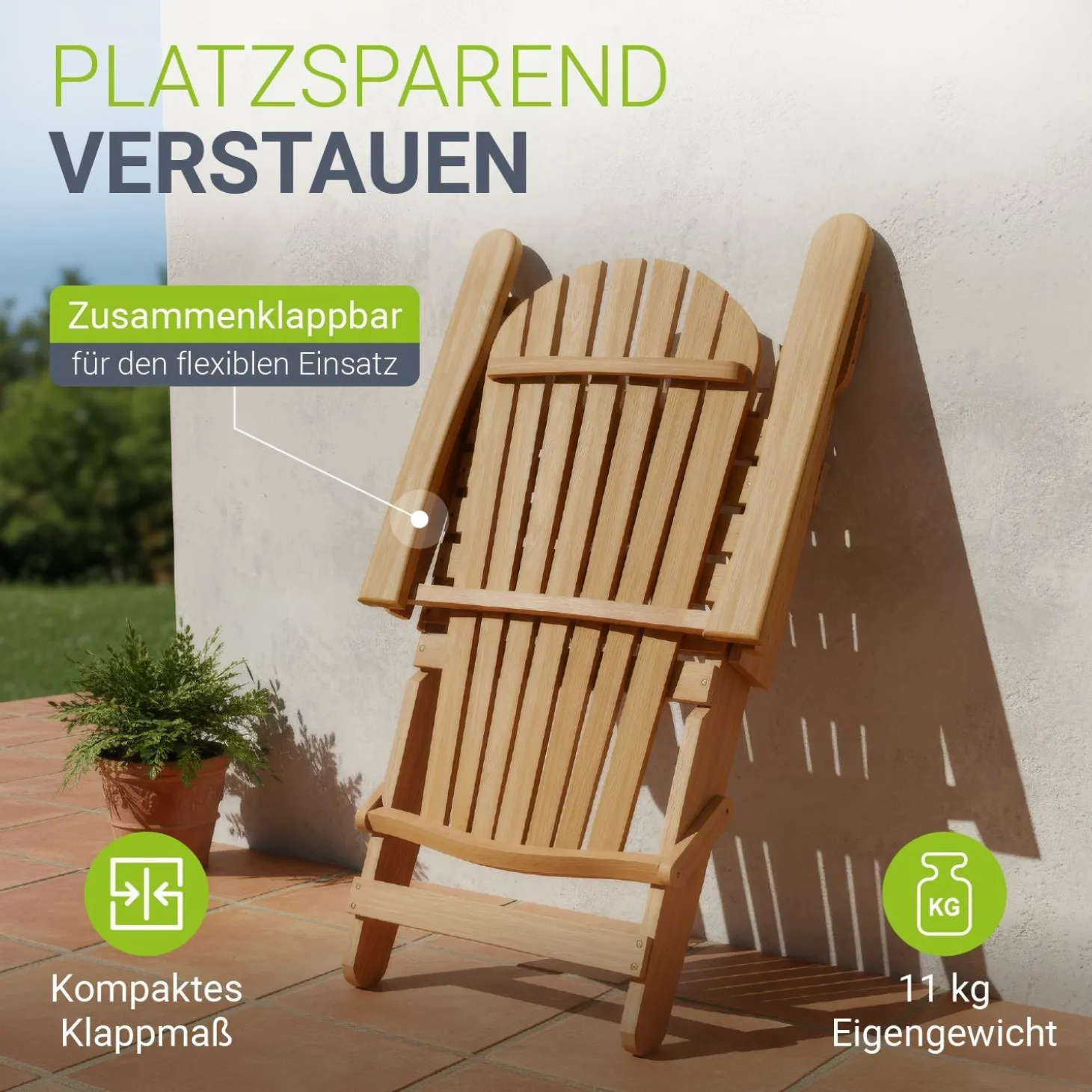 Gartenliegestuhl klappbar Korfu