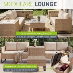 Gartenlounge für 4 Personen Santorini
