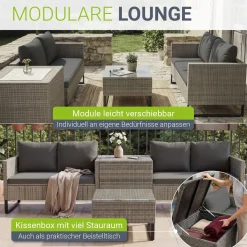 Gartenlounge für 4 Personen Santorini