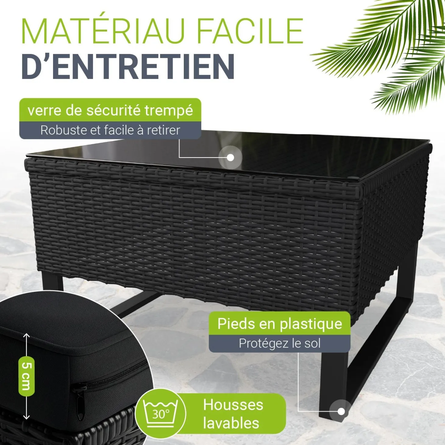 Gartenlounge für 4 Personen Santorini