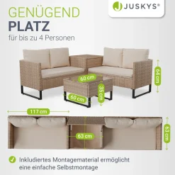 Gartenlounge für 4 Personen Santorini