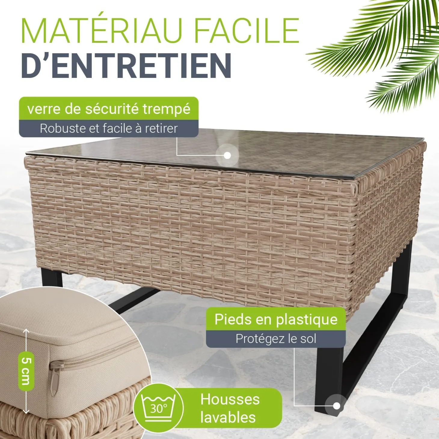 Gartenlounge für 4 Personen Santorini
