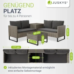 Gartenlounge für 4 Personen Santorini