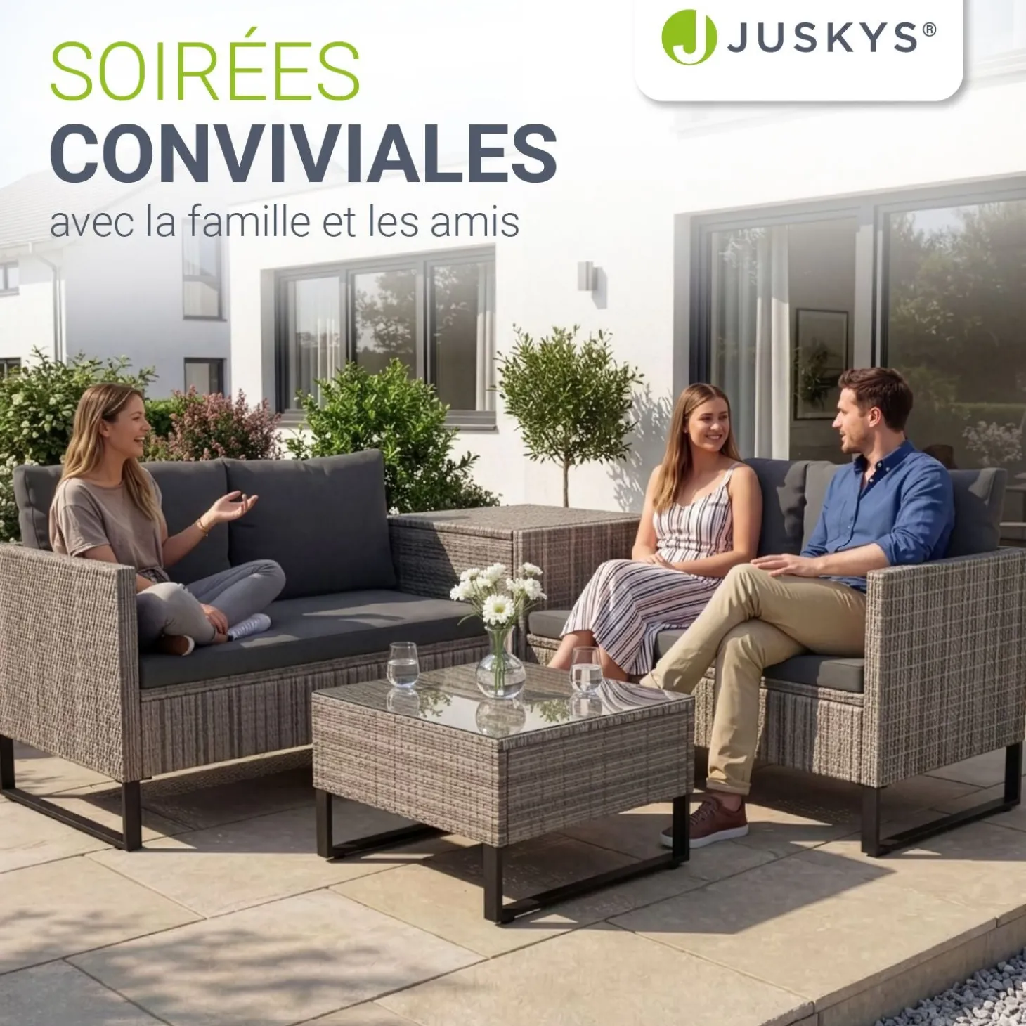 Gartenlounge für 4 Personen Santorini