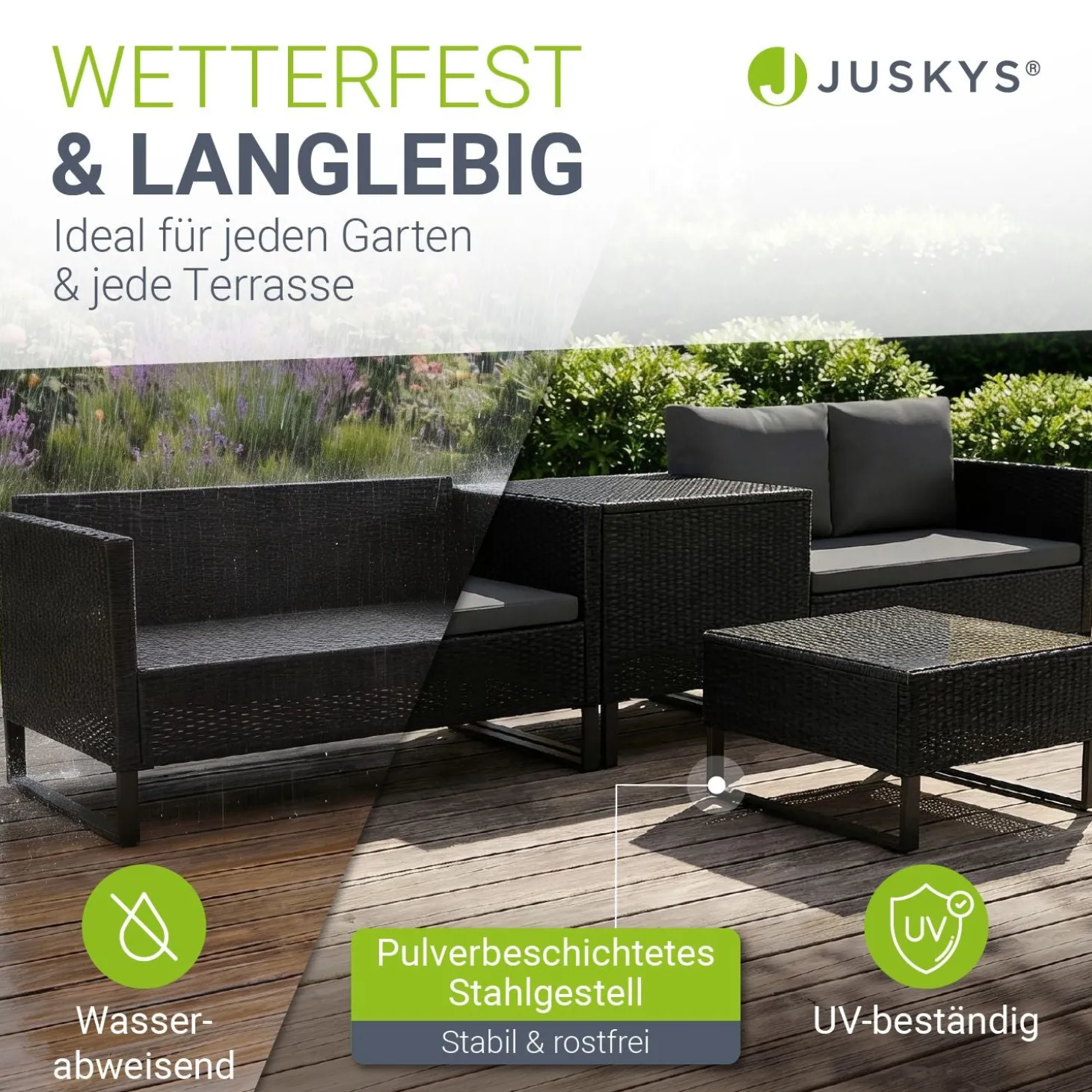 Gartenlounge für 4 Personen Santorini