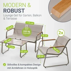 Gartenmöbelset Genua 4-teilig