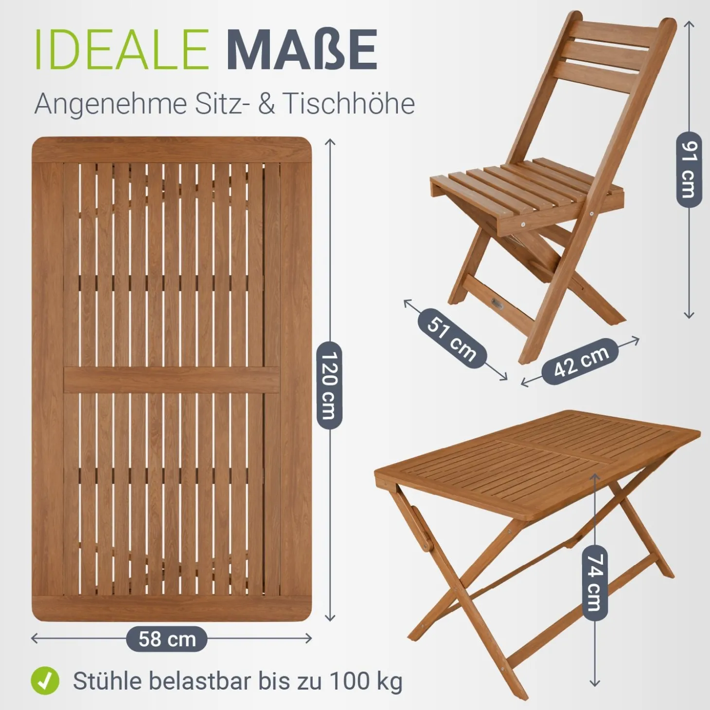 Gartenmöbel-Set Rimini aus Akazienholz