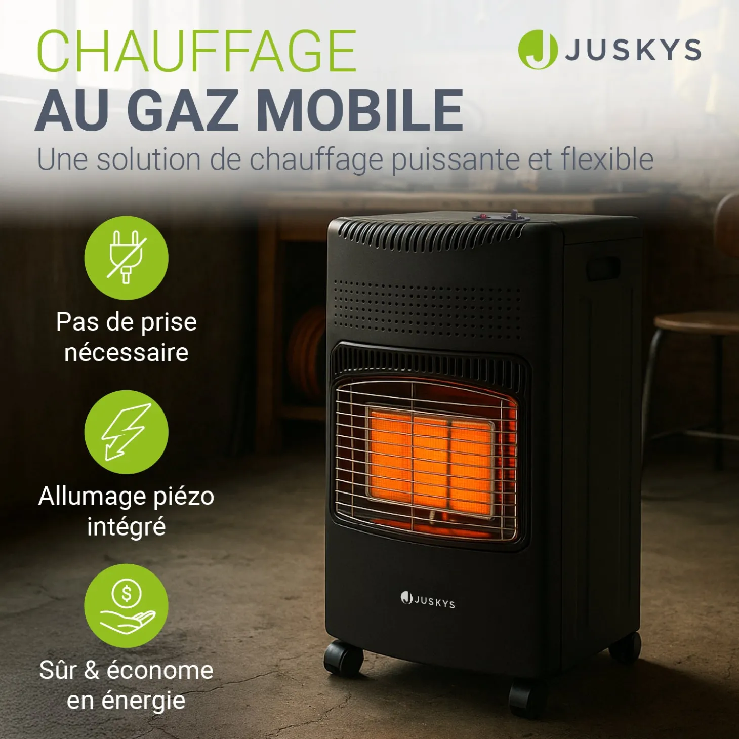 Gasheizer für Innenräume