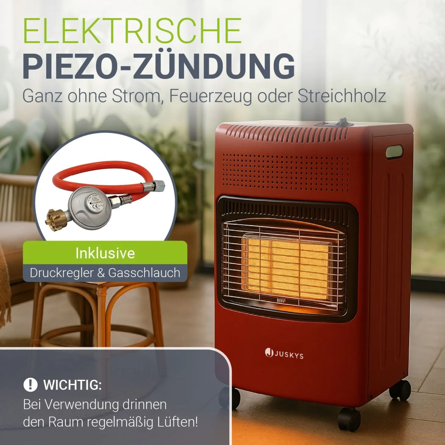 Gasheizer für Innenräume