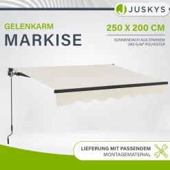 Gelenkarmmarkise mit Kurbel