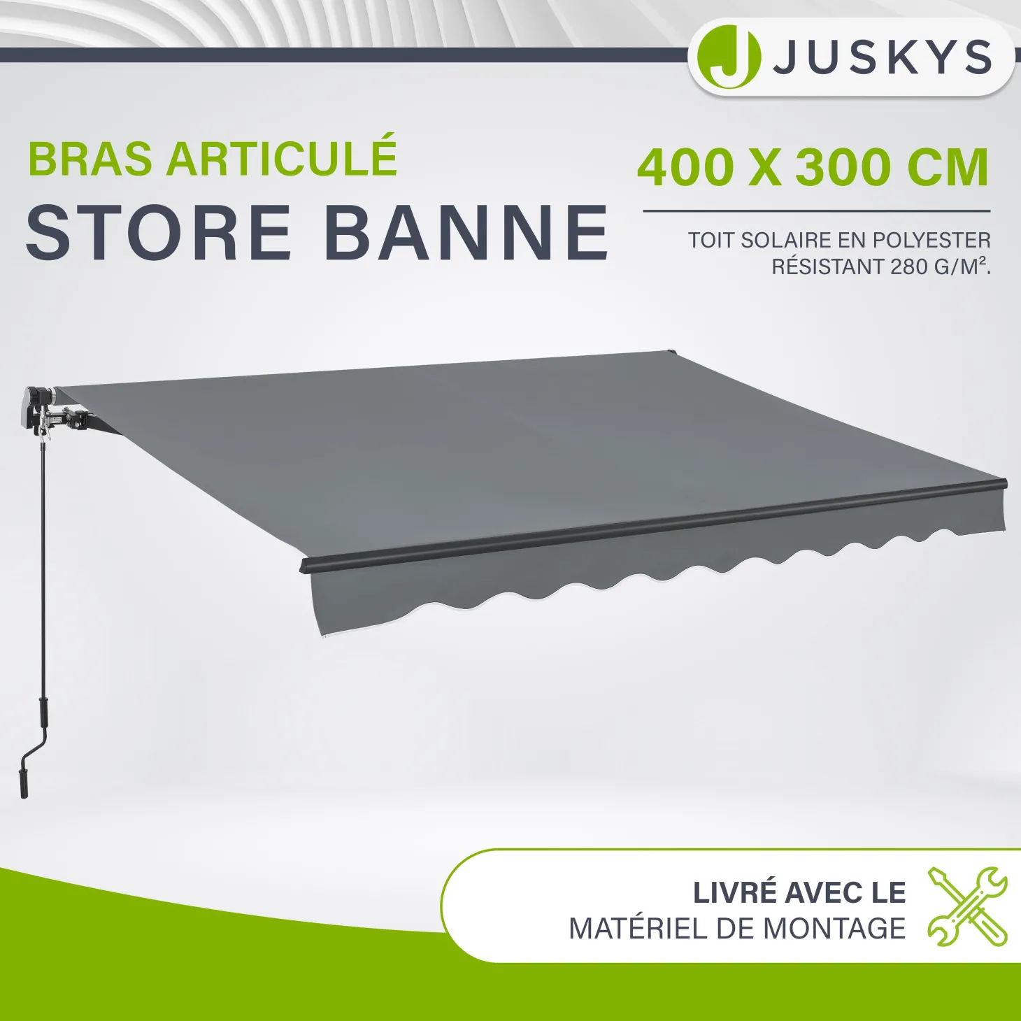 Gelenkarmmarkise mit Kurbel