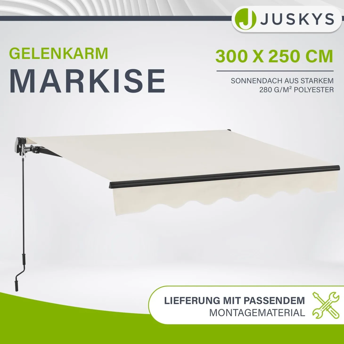 Gelenkarmmarkise mit Kurbel